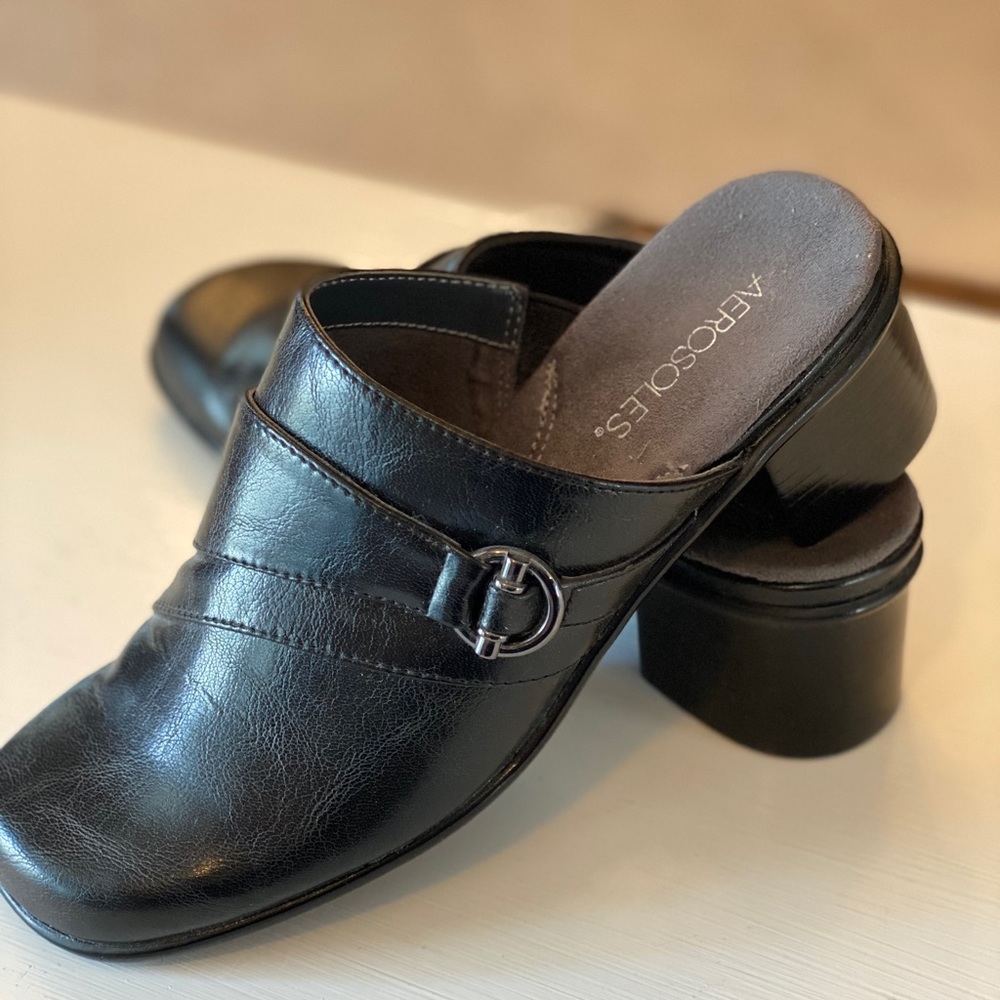 Aerosoles black mules